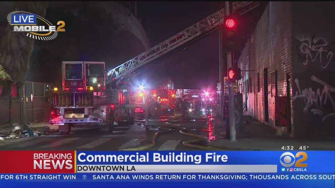 Large Fire Rips Through Commercial Textile Business In Downtown LA