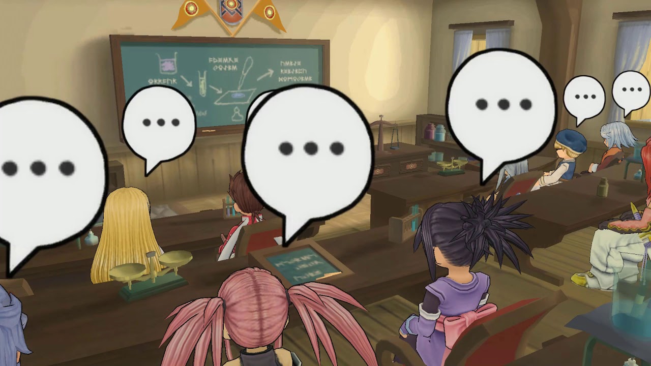 Tales of Symphonia Palmacosta Academy Scene with Tethe'alla Members