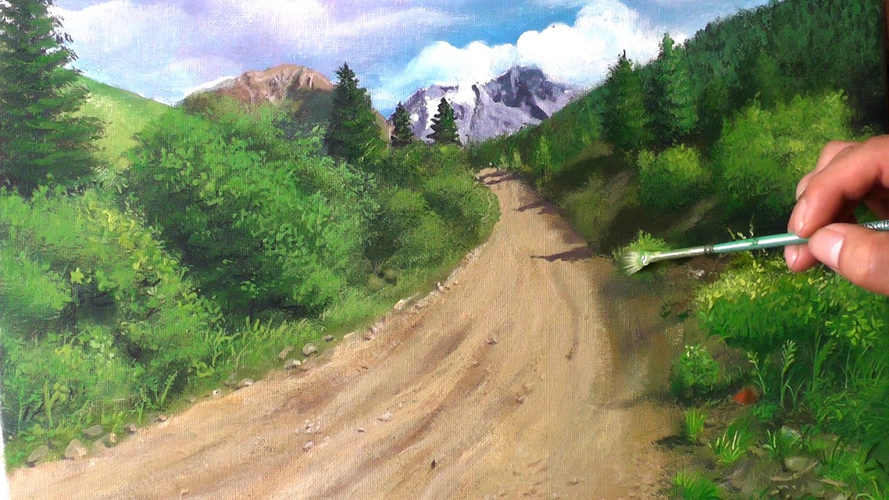 土路青山和天空。#016