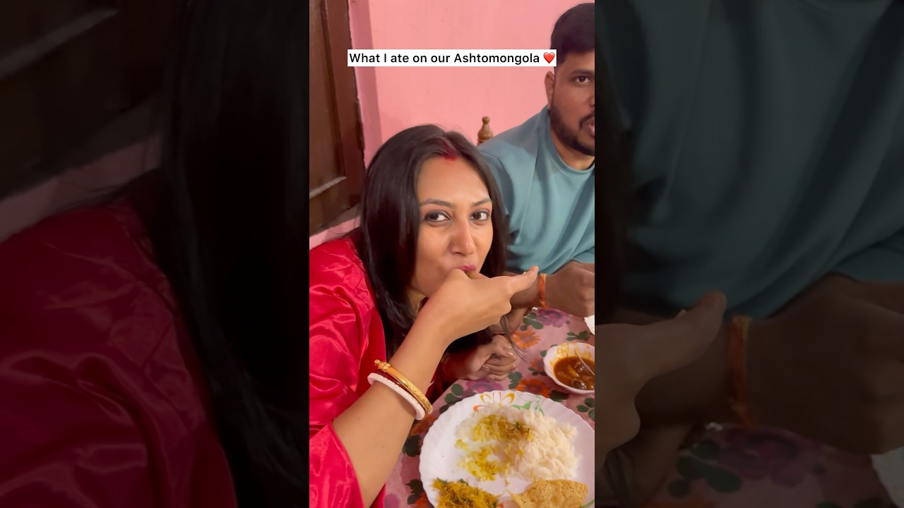 What I ate on my Ashtomongola 😳| Last me clip aisa kyu hua #shorts #bengaliwedding #newlyweds