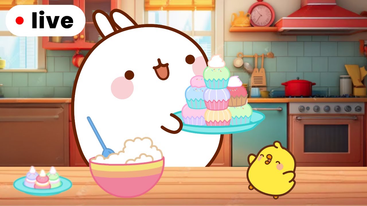 Molang’s Cooking Class : Cupcake Edition 🧁 | Live For Kids 🔴