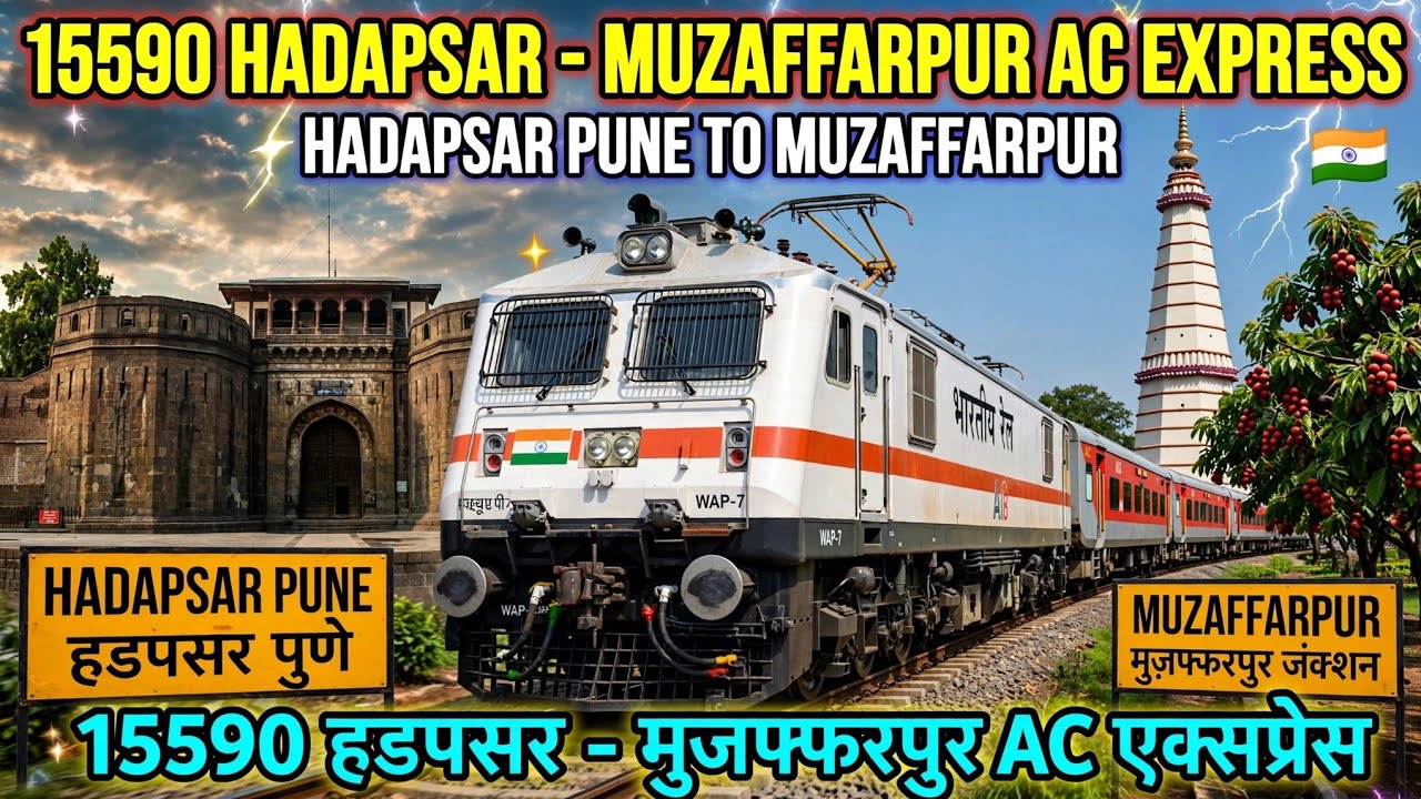 15590 Hadapsar- Muzaffarpur AC Express Arrived at Prayagraj Chheoki Jn PF No- 02