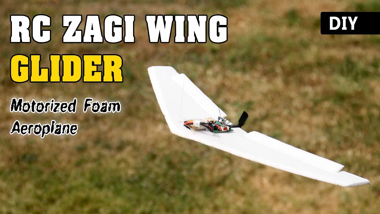 How to make a simple RC Foam Wing Glider | DIY Motorized Plane