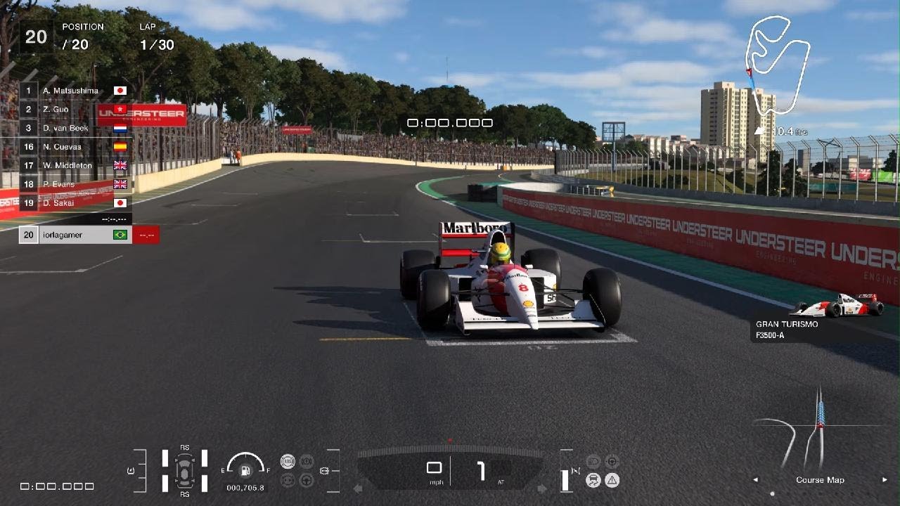 GT7 - 30 Lap F1 Race - McLaren MP4/8 (Ayrton Senna) - Interlagos - Onboard View