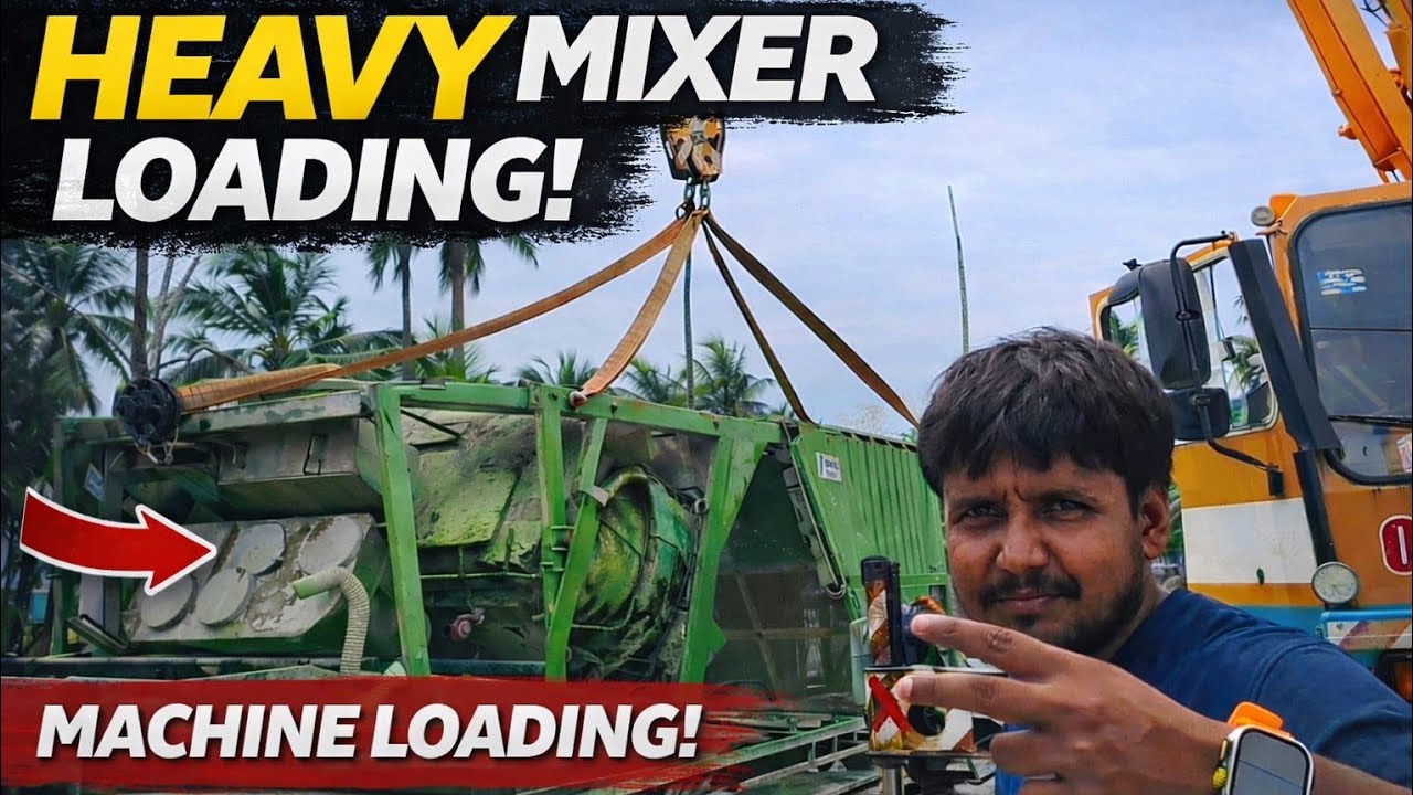 50 ton crane se 25 ton ka mixer loading kiya //heavy lifting// LTM 50 ton crane se //