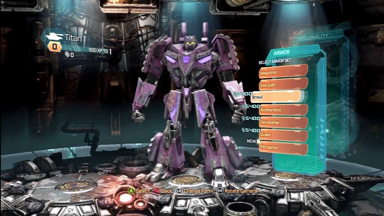 Transformers Fall of Cybertron - Titan Character Customization Overview (Full Game)