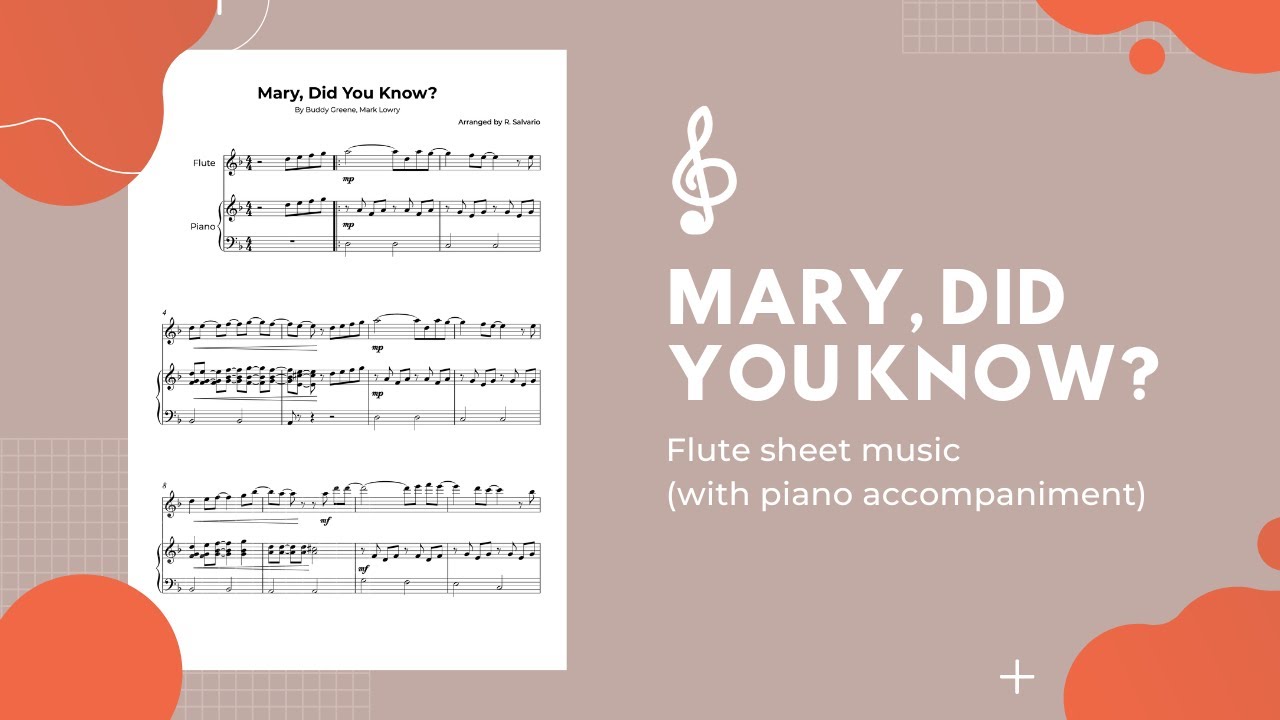 Mary, Did You Know for Flute and Piano D minor