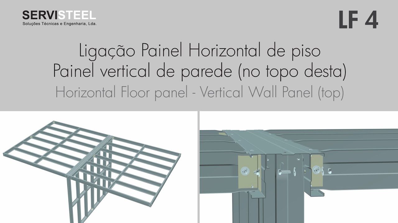LF4 - Ligação Painel Horizontal de Piso Paineis Verticais de Parede (topo)