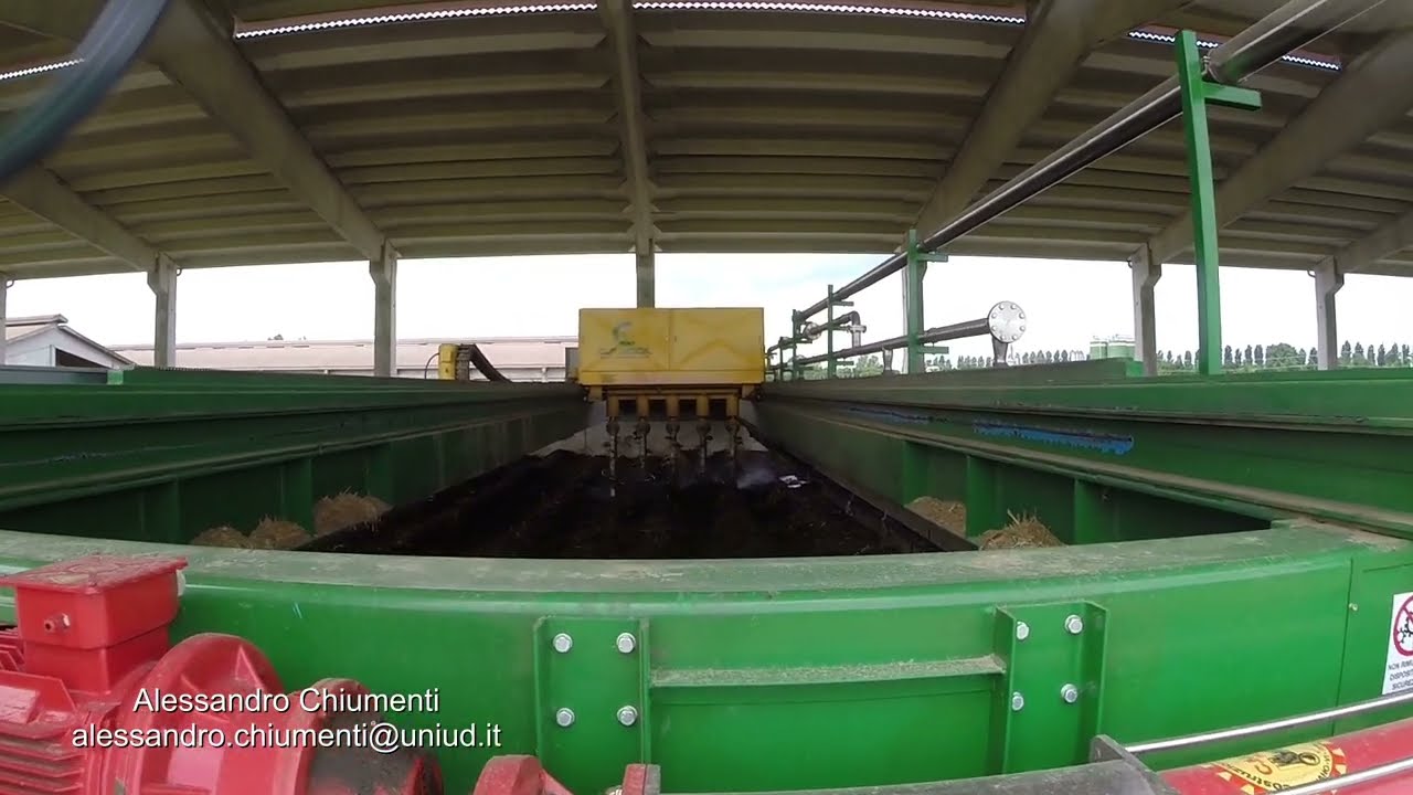 Biogas digestate composting - drone view