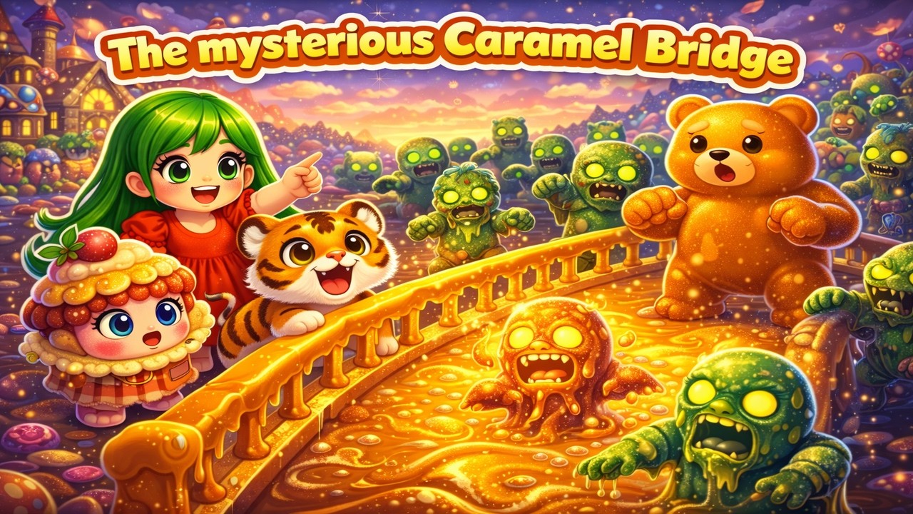 Anny And Nika : The mysterious Caramel Bridge 🐯🧒 | 3D Kids Animation