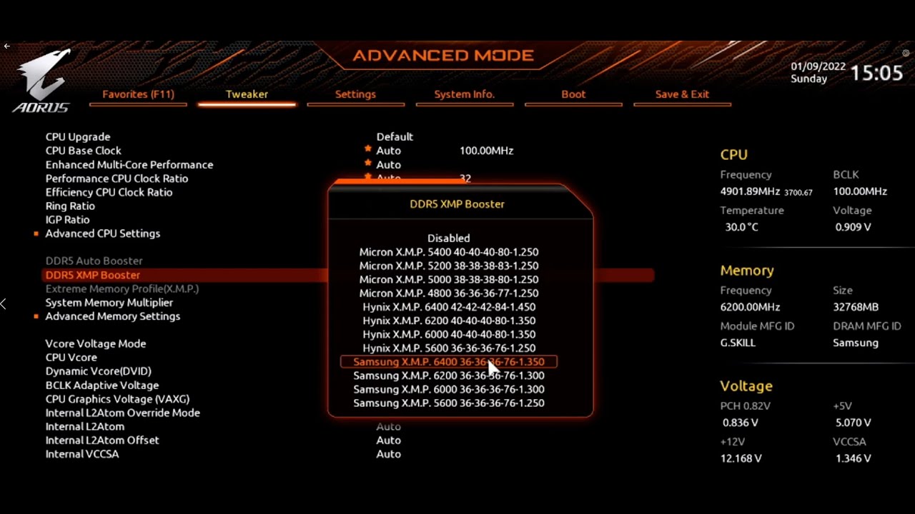 Test Bench Gigabyte Aorus Z690 Master & Overclock DDR5 to 6400MHz - Apollo Build v1
