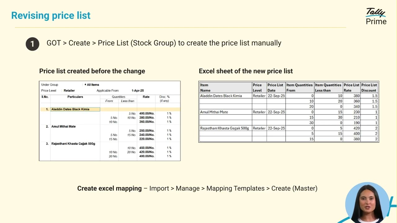 Revising Price Lists Fast: Using Tally Prime's Excel Import for GST 2.0 Bulk Updates | Episode 6