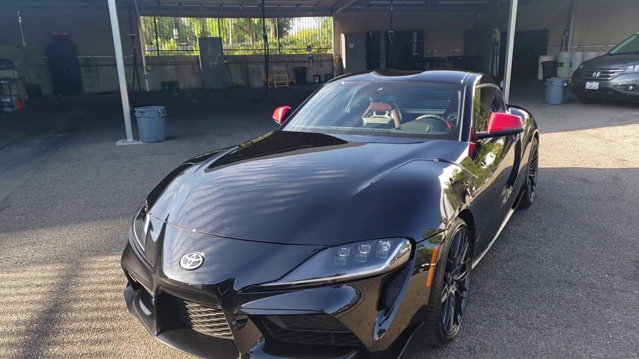 2020 Toyota Supra - Nocturnal Black w/Red. Has 20