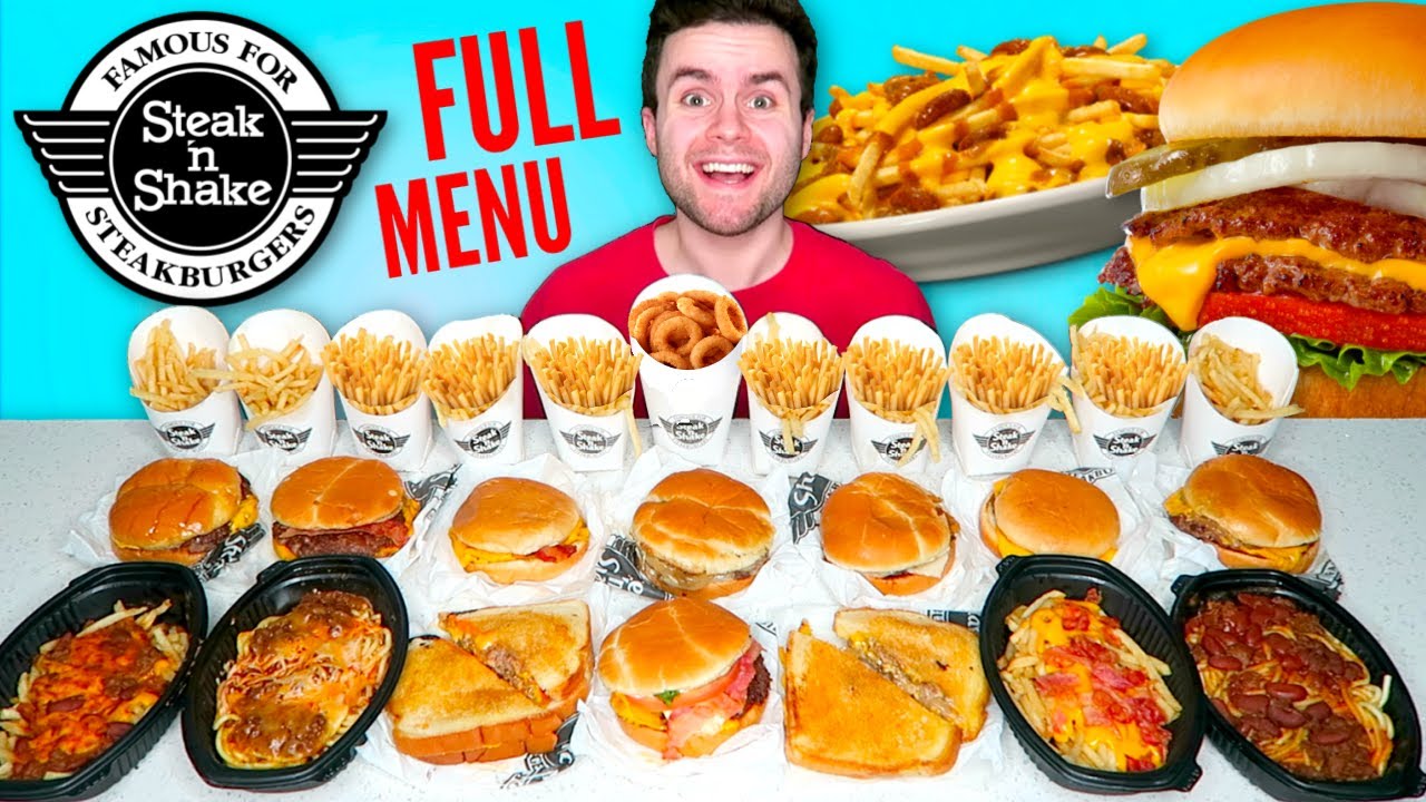 Trying Steak 'n Shake's FULL MENU! $100 of food!