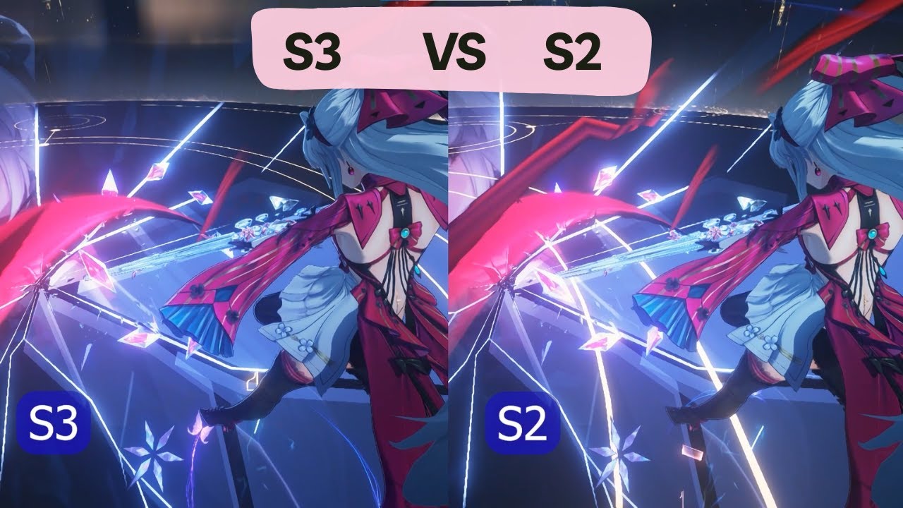 Carlotta S2 vs S3 Compared Side By Side (714k Nuke,35 second) |Wuthering Waves