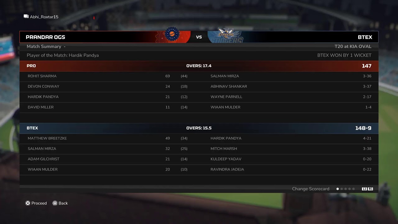 Playing Cricket26 CT vs Abhi