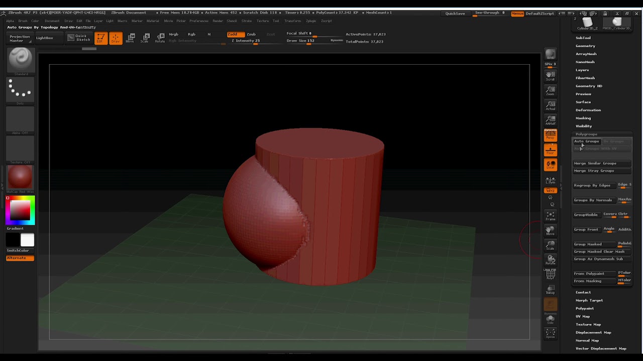 Appending, merging and boolean objects in Zbrush