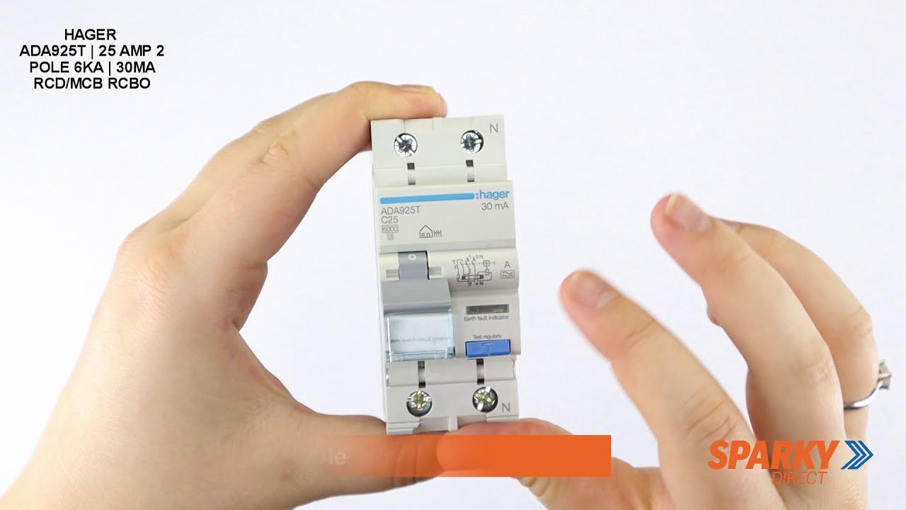 HAGER ADA925T | 25 AMP 2 POLE 6KA | 30MA RCD/MCB RCBO