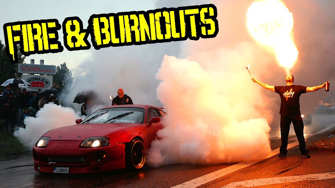 BILTRÄFF I FAGERSTA! GALNA BURNOUTS!