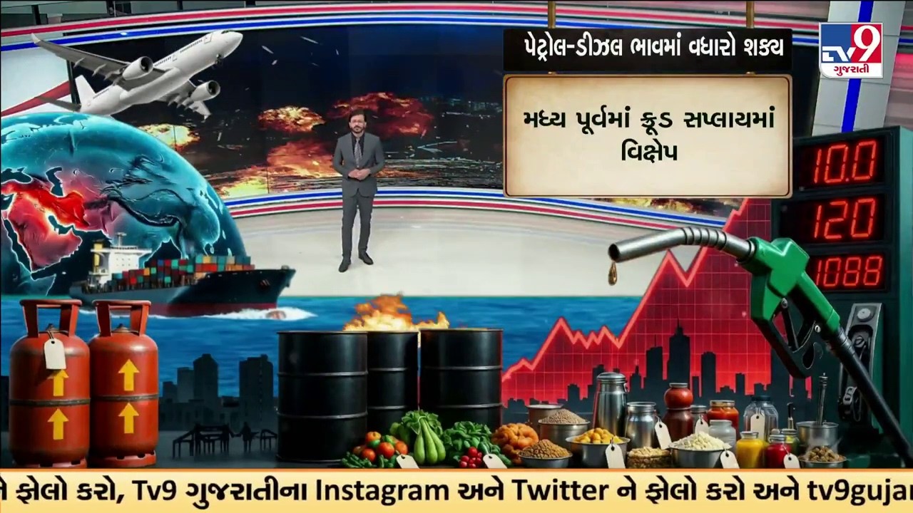 GFX: Israel Iran War Impact May Raise Petrol,  LPG, Gold | પેટ્રોલ-ડીઝલ ભાવમાં વધારો શક્ય | TV9