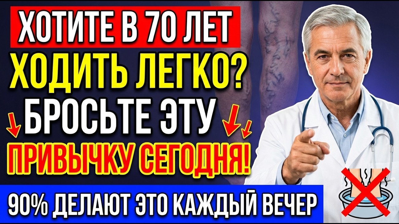 В 70 лет — ЛЁГКИЕ ноги! ОДНА привычка каждый вечер УБИВАЕТ ваши вены — бросьте её СЕГОДНЯ