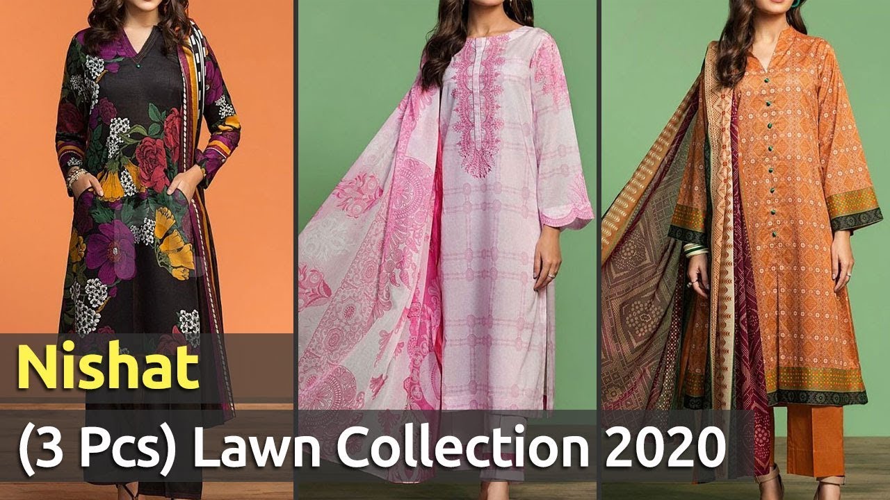 New NISHAT SUMMER (3 PCS) Lawn Dresses 2020&nbsp;| Pakistani Lawn Unstitched Suits