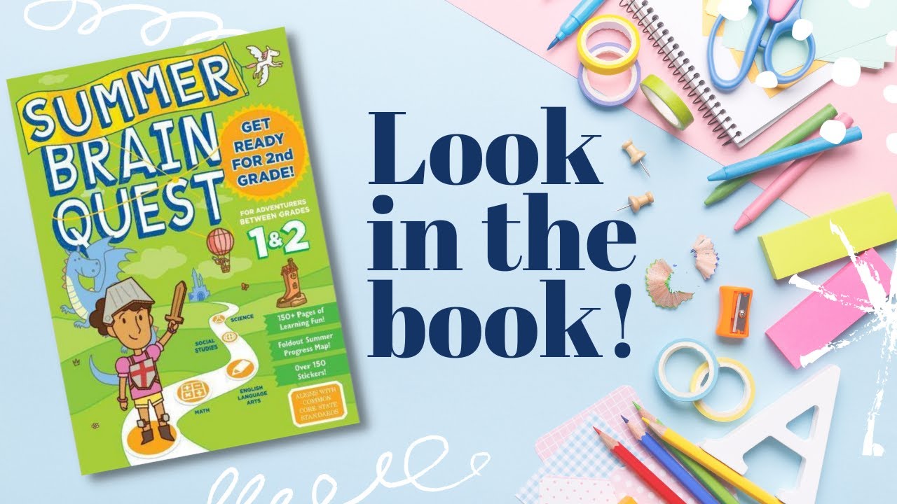 Summer Brain Quest 1st & 2nd bridge book - look inside - flip through - summer homeschool curriculum