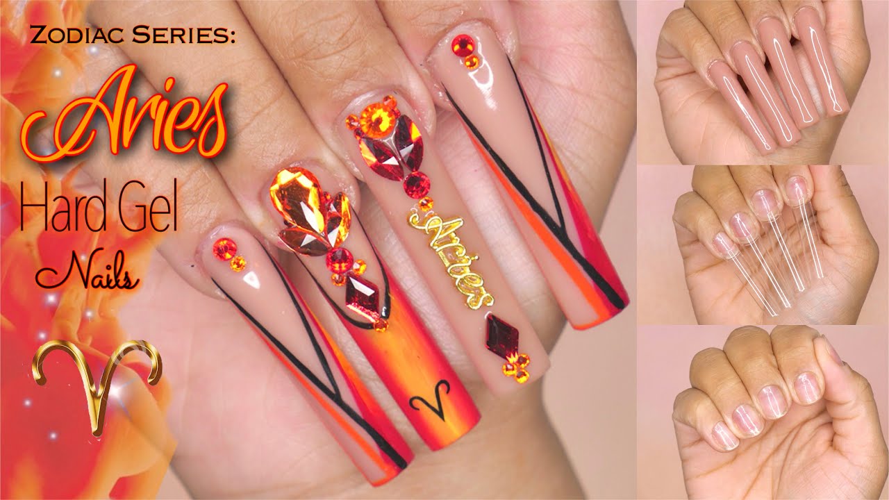 ♈︎ Zodiac Series : Aries Nail Design | Builder Gel Nails Tutorial