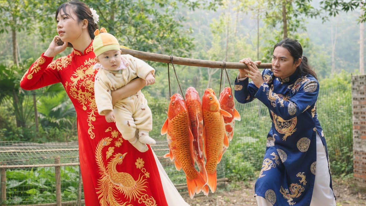 Draining the Pond for Fish – Selling at the Village Market & Cooking a Heartwarming Family Feast