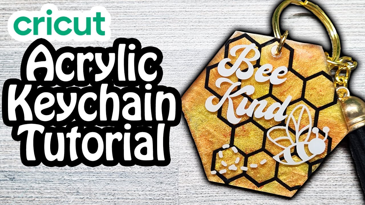 DIY Acrylic Bee Keychain Cricut Tutorial