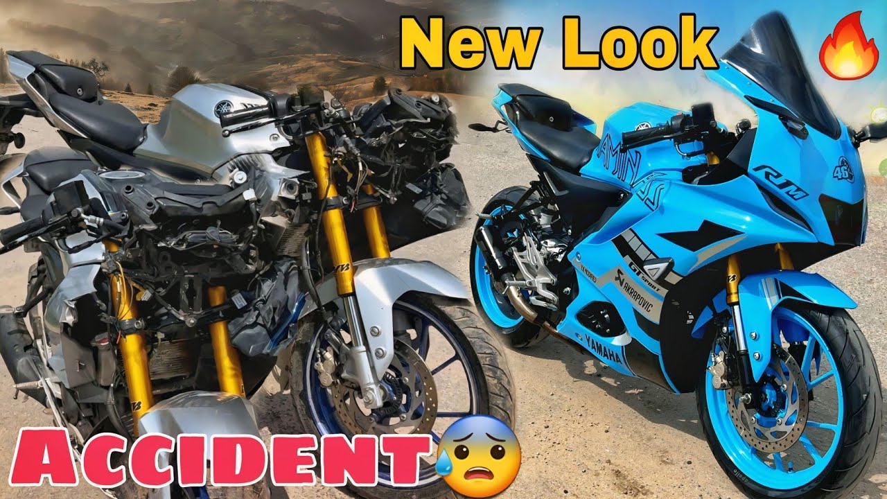 Yamaha 😱💥R15 V4 full loaded modified bike custom color full loaded accessories yk rider blue colour.