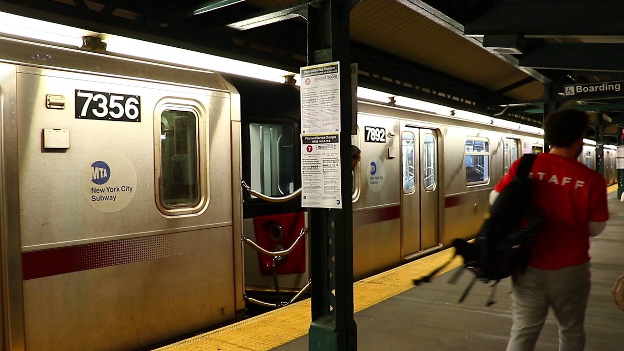 MTA New York City Subway : Hudson Yards Bound Mixed R188 7 Train @ Court Square