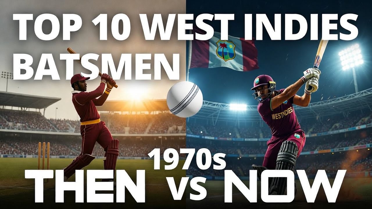 Top 10 Batsman of West Indies Cricket Team in 1970s | Past2Present | Then vs Now