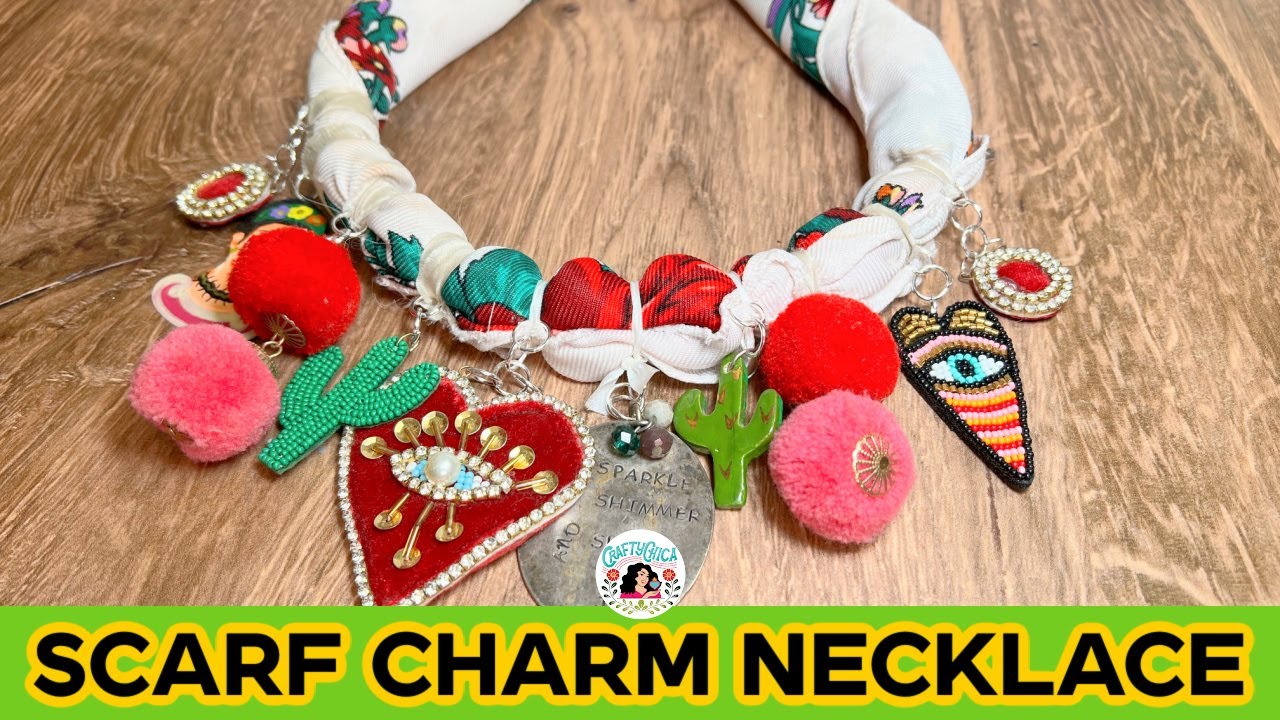 How to make a bandana necklace || Bandana charm necklace || Scarf jewelry