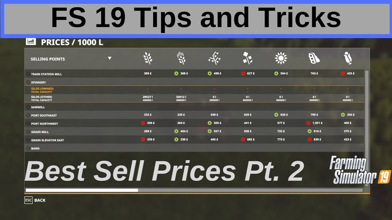 Farming Simulator 19 Tips and Tricks: Best sell prices Pt. 2