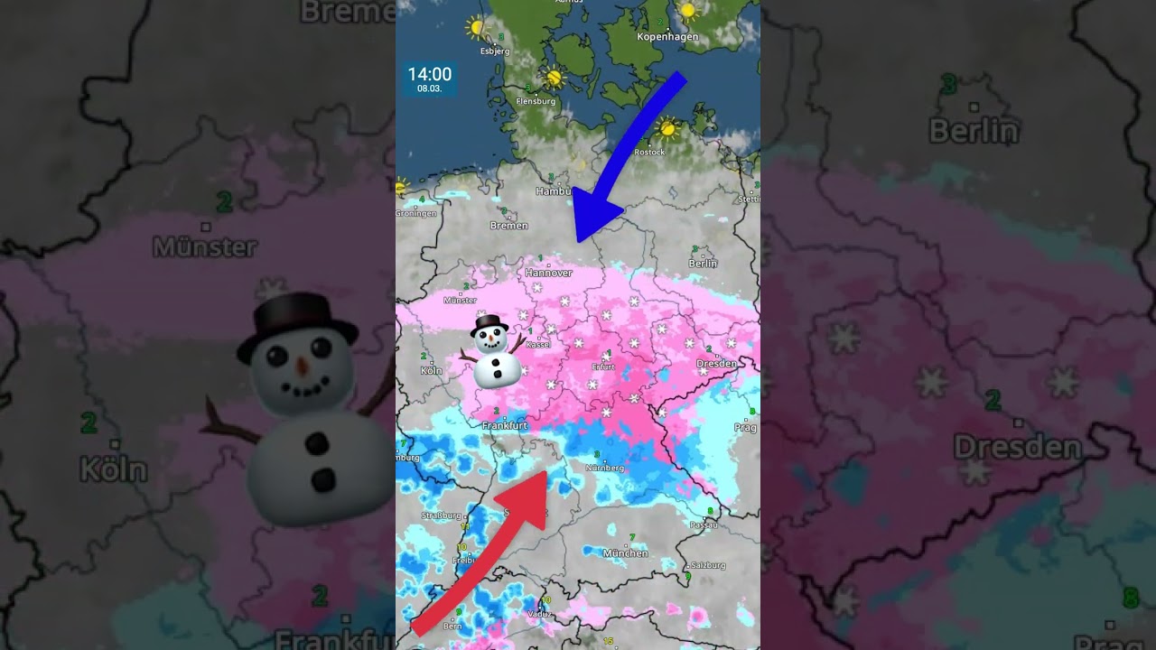 Luftmassengrenze mit viel Schnee im Bergland quer &uuml;ber Deutschland! #wetter #schnee #wetteronline