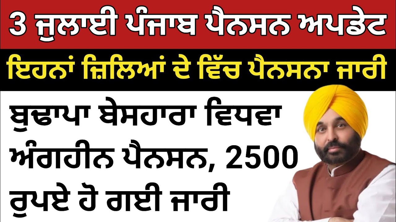 3 july punjab budapa pension news 2026,big annoucment punjab government, 