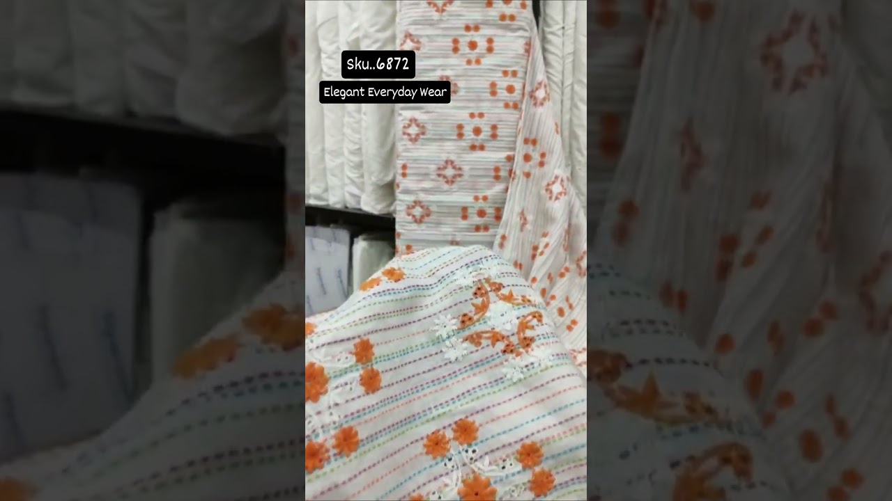 Orange & White Cotton Hakoba Fabric for Summer #hakoba