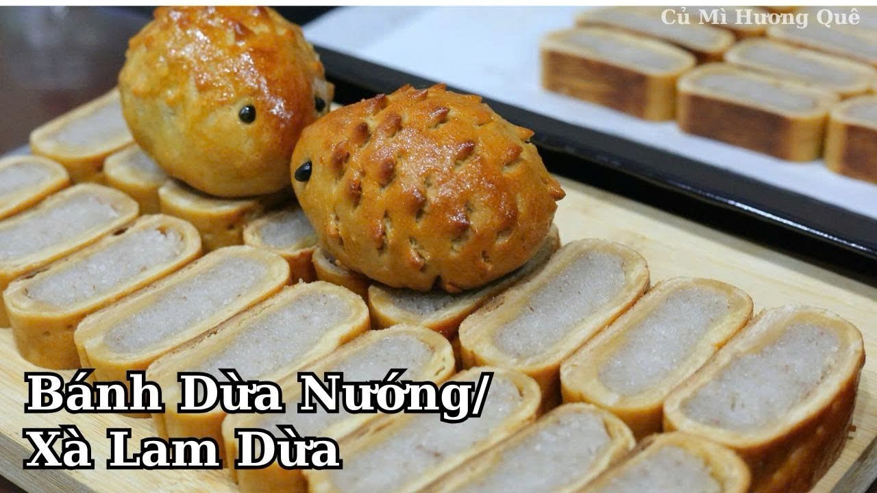 Bánh Xà Lam Dừa Nướng không cần nước đường , món bánh tuổi thơ thơm ngon và bây giờ là đặc sản ngon