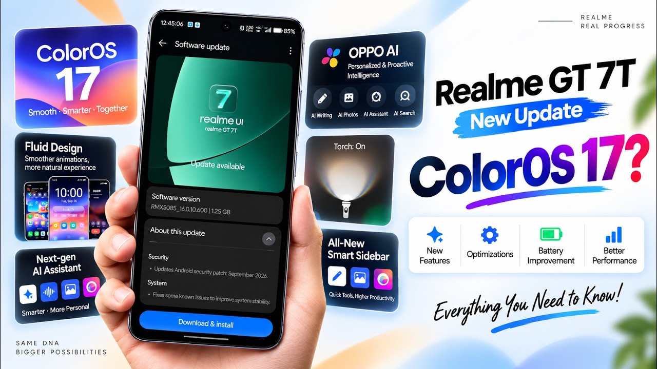 Realme GT 7T Last Update Of Realme UI 7.1. ColorOS 17 Coming!