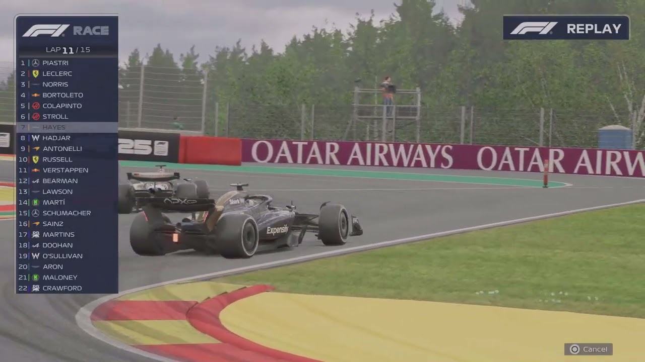 F1 25 some highlights the last race is with formula Kia racing league last time i crashed into him