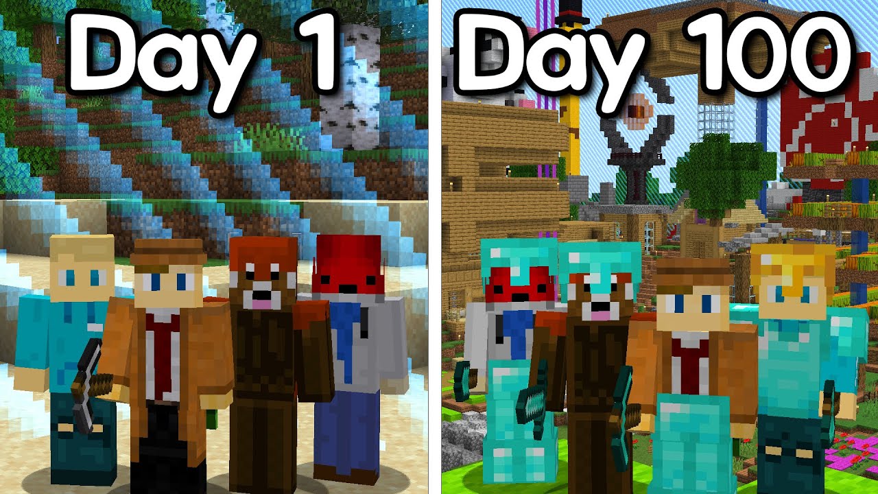 100 Days in a 100 by 100 Minecraft World