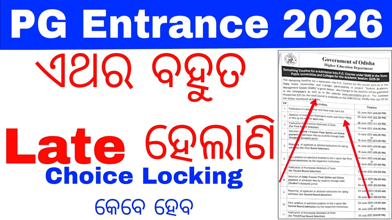 CPET PG Admission Choice Locking Expected Date 2026//Too Late This Year//Odisha PG Admission,Class..