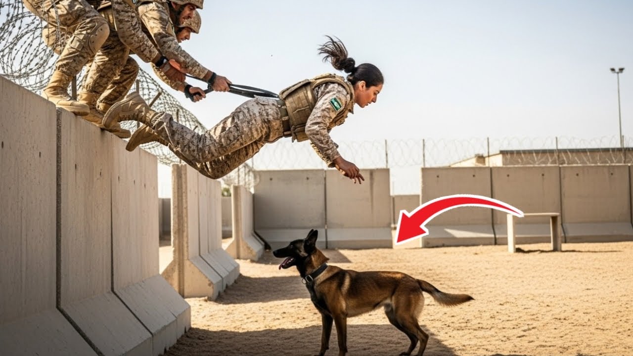 عندما تم إلقاء ضابطة أنثى أمام كلب شرس، لكن الكلب فعل شيئا غريبا جعل الجميع في حيرة ودهشة