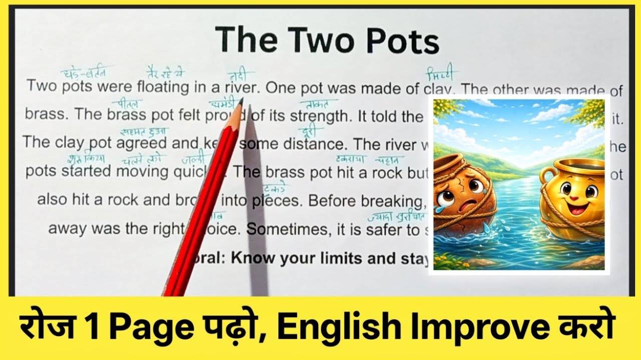 Learn English Through Story | The Two Pots Story | Hard Words Meaning & Pronunciation