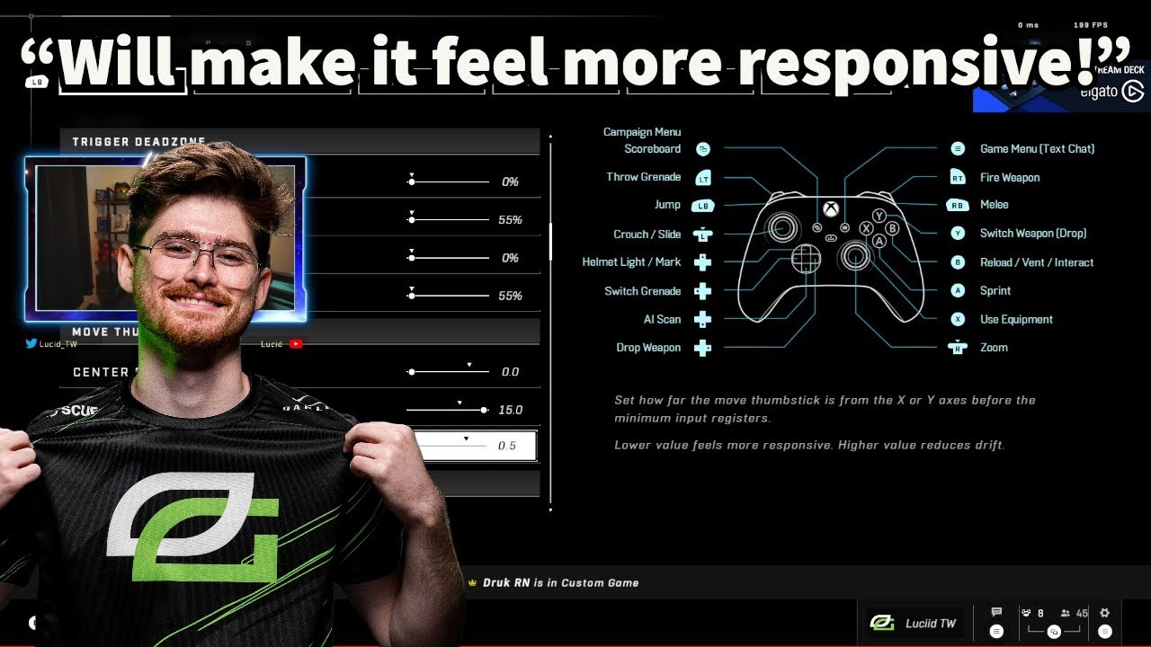OpTic Lucid On The Best Halo Settings To Reduce Input Lag!!