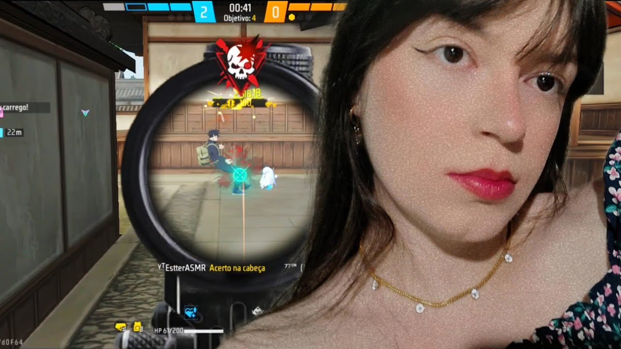 ASMR sussurrando e fazendo tapping até você dormir🫰🏻🎀 JOGANDO FREE FIRE