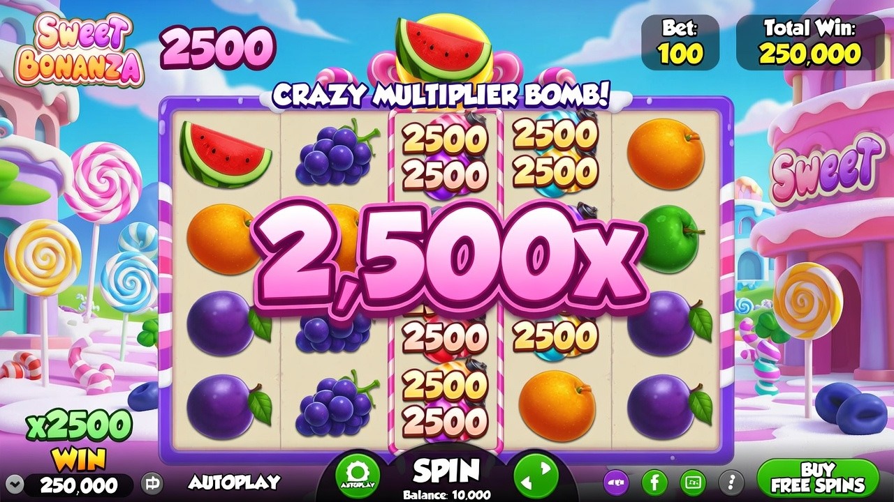 Sweet Bonanza 2500 Slot   CRAZY 2,500x MULTIPLIER BOMB! 🍬🔥 Pragmatic Play