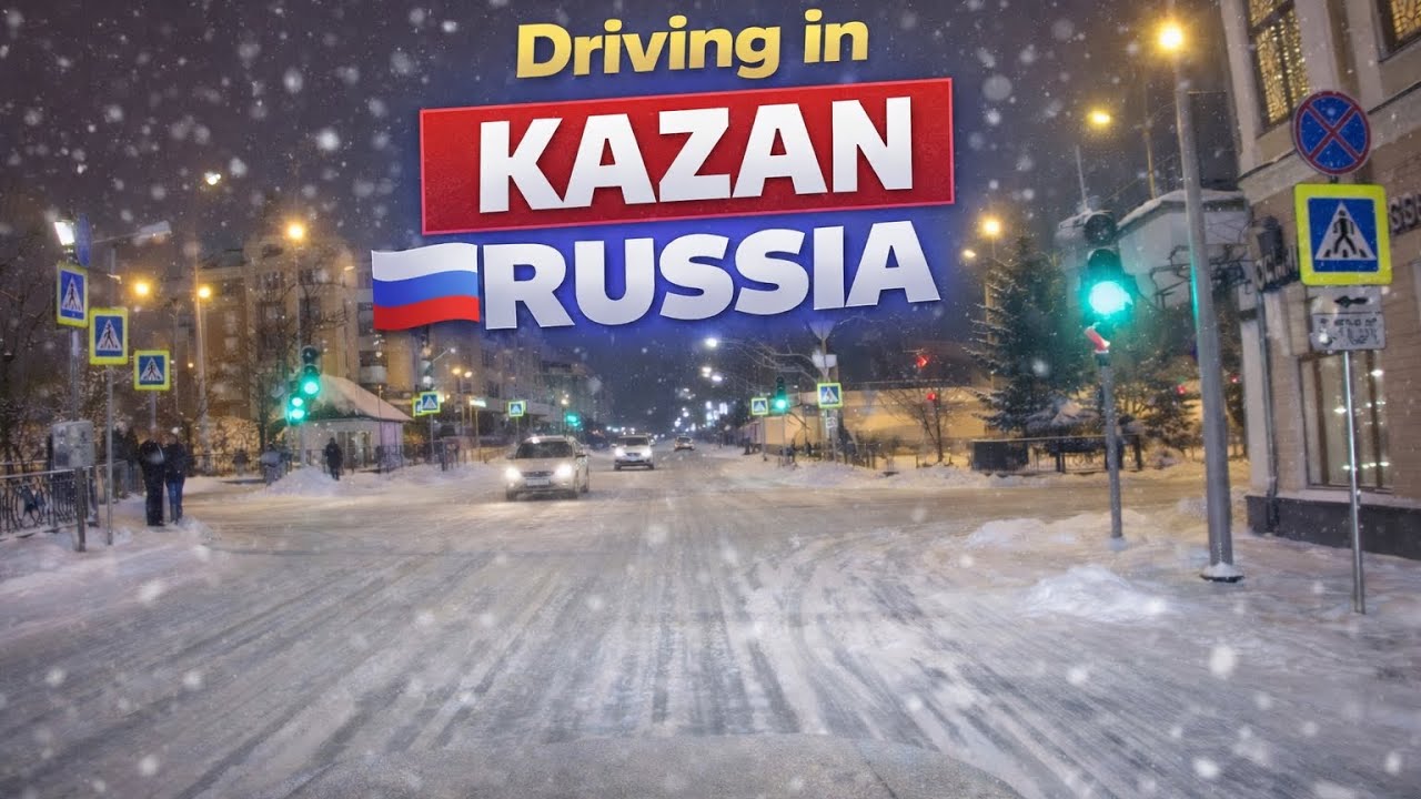 Driving in evening Kazan the capital of Tatarstan | Follow Me