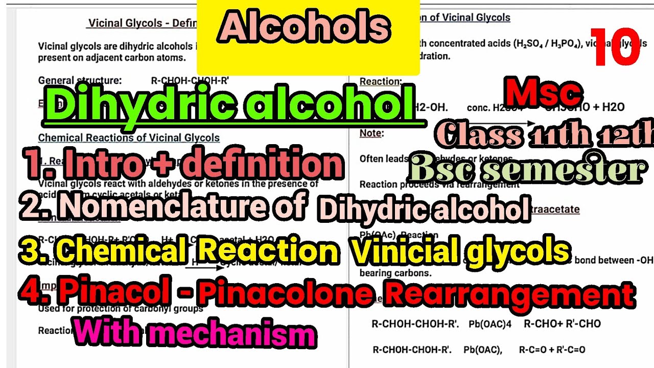 Dihydric alcohol # Organic chemistry # IUPAC nomenclature of alcohols #class12th #bscchemistrynotes 